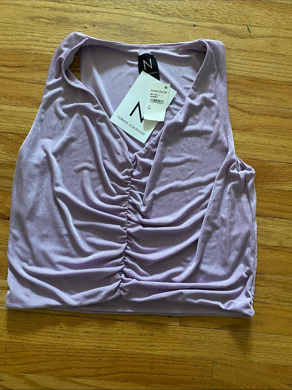 Naked Wardrobe Women's Lavender Ruched Tank Top Nordstrom